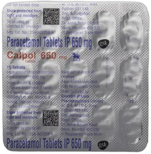 calpol 650mg plus tablet 15's